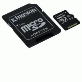 SD Memory Card MICRO 128GB SDC10G2/128GB CLASS10 UHS-I+  ADATTATORE KINGSTON