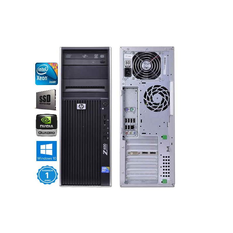 PC HP Z400 (USATO) - XEON W3520 - RAM 16GB - SVGA NVIDIA QUADRO K620 2GB - SSD 480GB -   Windows 10 PRO -  GARANZIA 12 MESI  -