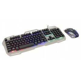 Kit Gaming combo Mouse e Tastiera APACHE 2 Tastiera standard con Layout Italiano con retroilluminazione a LED effetto arcobalen