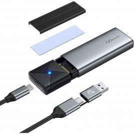 Case NVMe SATA SSD, M.2 da USB-C Adattatore, 10Gbps NVMe, 6Gbps NGFF SATA, Custodia in Alluminio Senza Utensili, Supporto UASP,