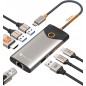DOCK STATION  USB C Hub, 7-in-1 Dock con HDMI 4K@60Hz, 1 Gbps Ethernet, 100W PD Ricarica, Porte USB-A/C 5Gbps, Stazione Docking