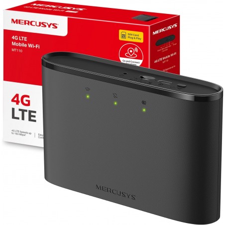 Mercusys TP-Link MT110 Mobile WiFi Router 4G LTE Cat4, WiFi Portatile con Sim, Velocit di Download 150Mbps, Batteria Ricaricabi