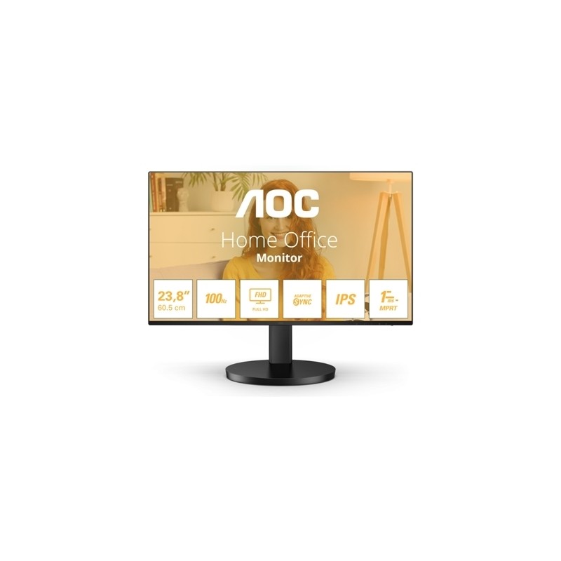 MONITOR AOC LCD IPS 100HZ 23.8" WIDE FRAMELESS 24B3HA2 1MS MM FHD 3000:1 BLACK VGA HDMI VESA