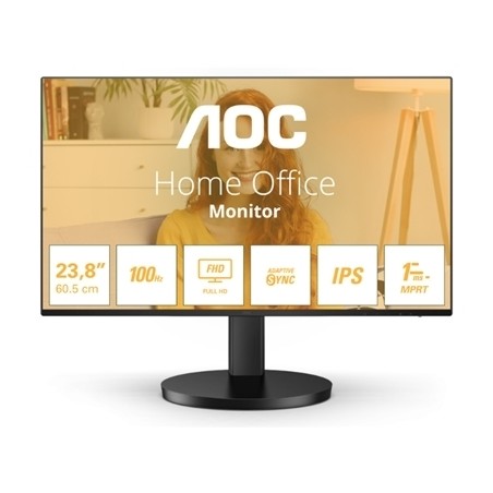 MONITOR AOC LCD IPS 100HZ 23.8" WIDE FRAMELESS 24B3HA2 1MS MM FHD 3000:1 BLACK VGA HDMI VESA