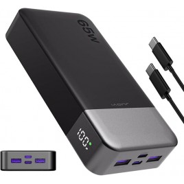 POWERBANK (NUOVO) 65W PER NOTEBOOK  20000mAh NERO MOD J2931 2xTYPE C + 2xUSB A
